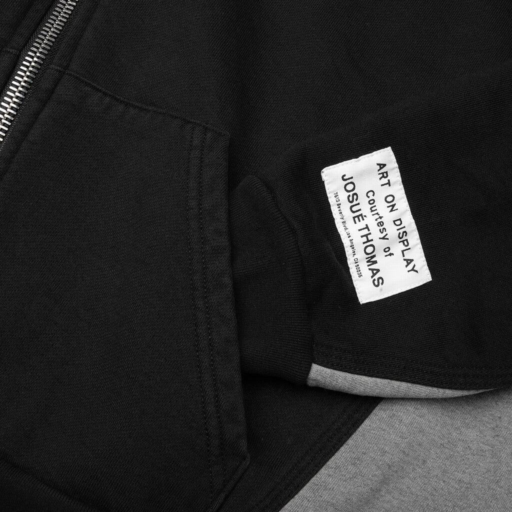 Contrast Panel Sweatshirt - Washed Black/Heather Grey - Image 4