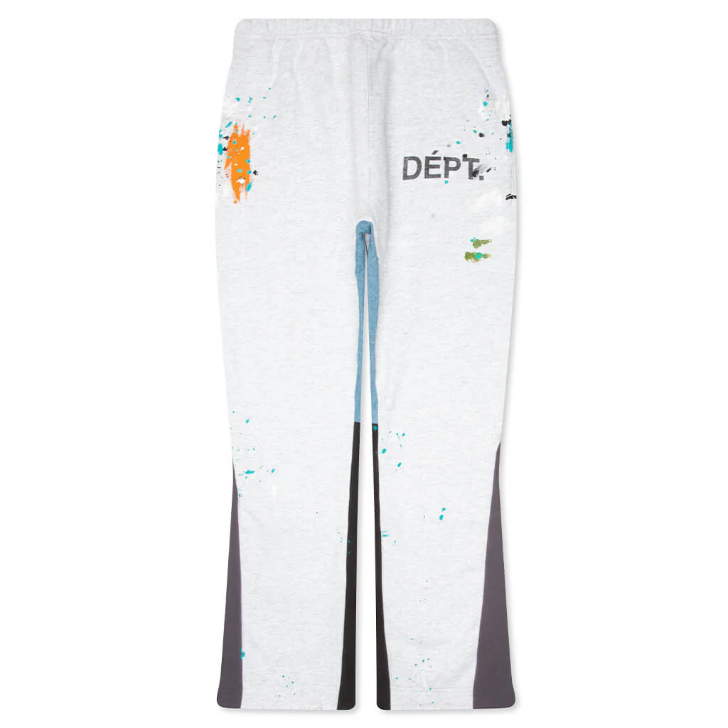 Dépt Logo Painted Sweatpant Flares - Light Heather Grey/Navy/Black
