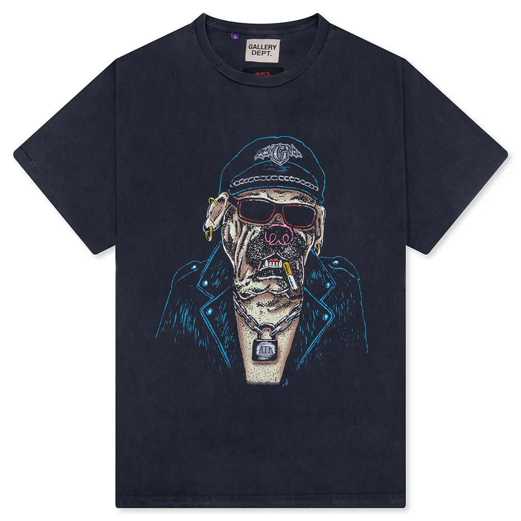 Oct Biker Dog Tee - Vintage Black