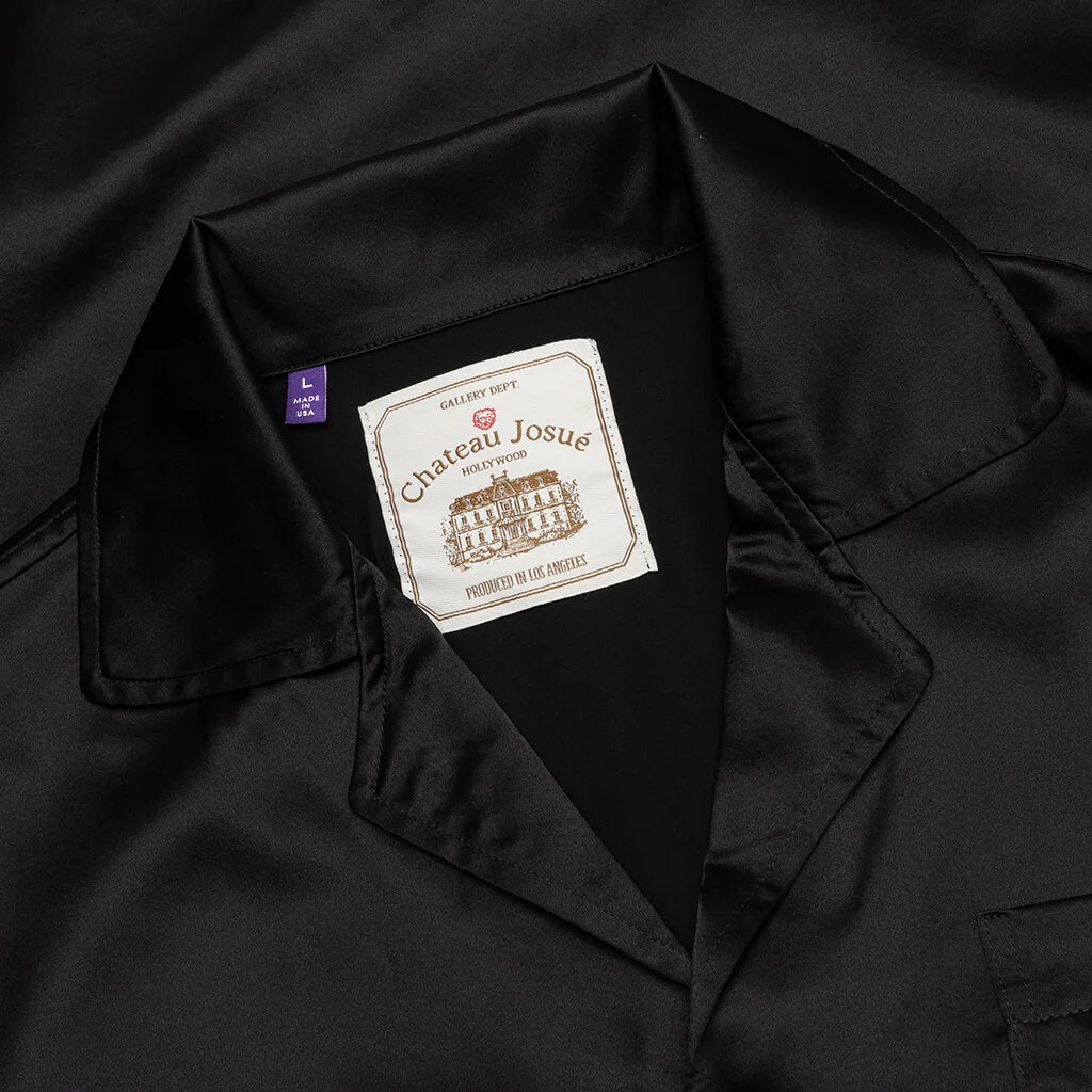 Silk Pajama Shirt - Black - Image 3