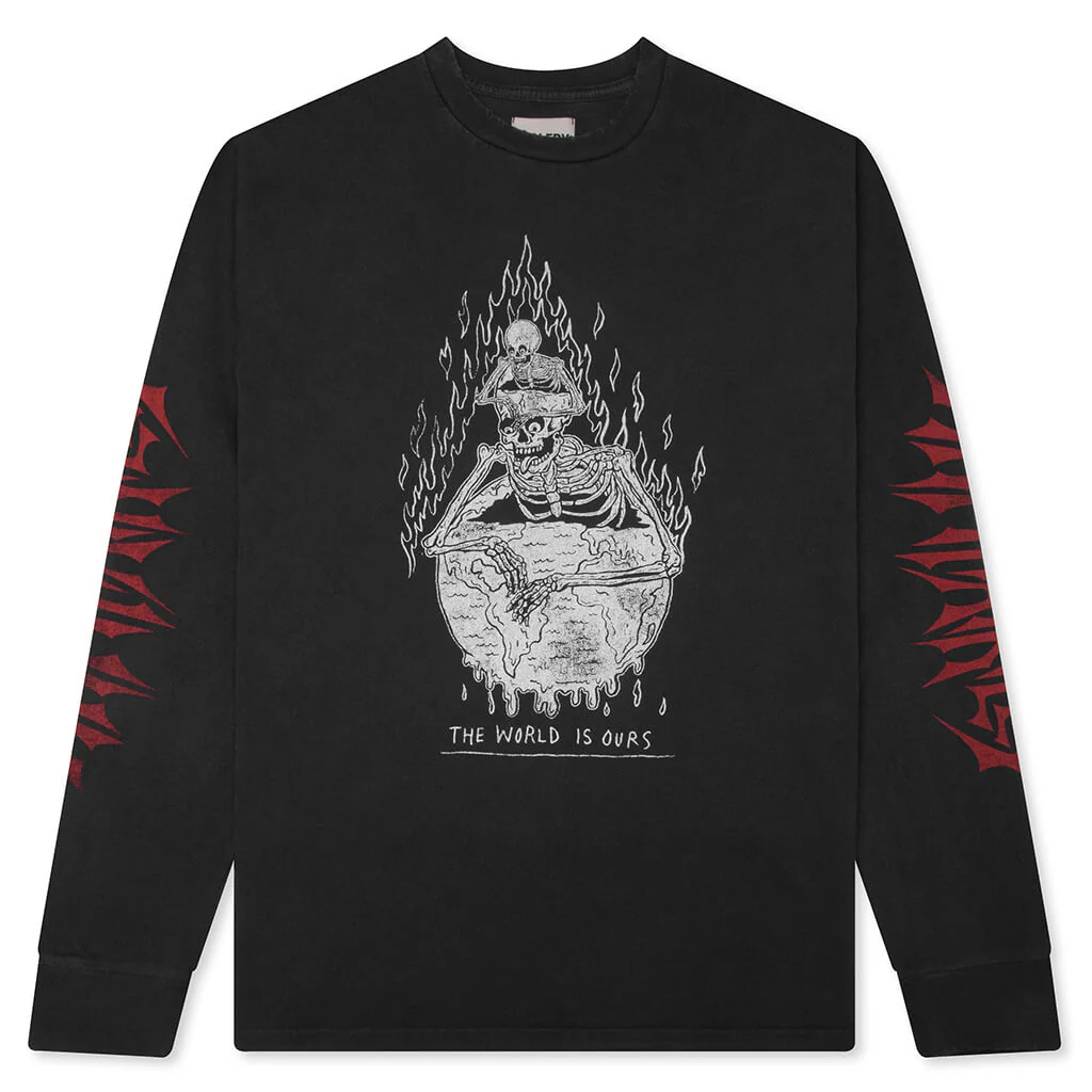The World Is Ours L/S Tee - Vintage Black