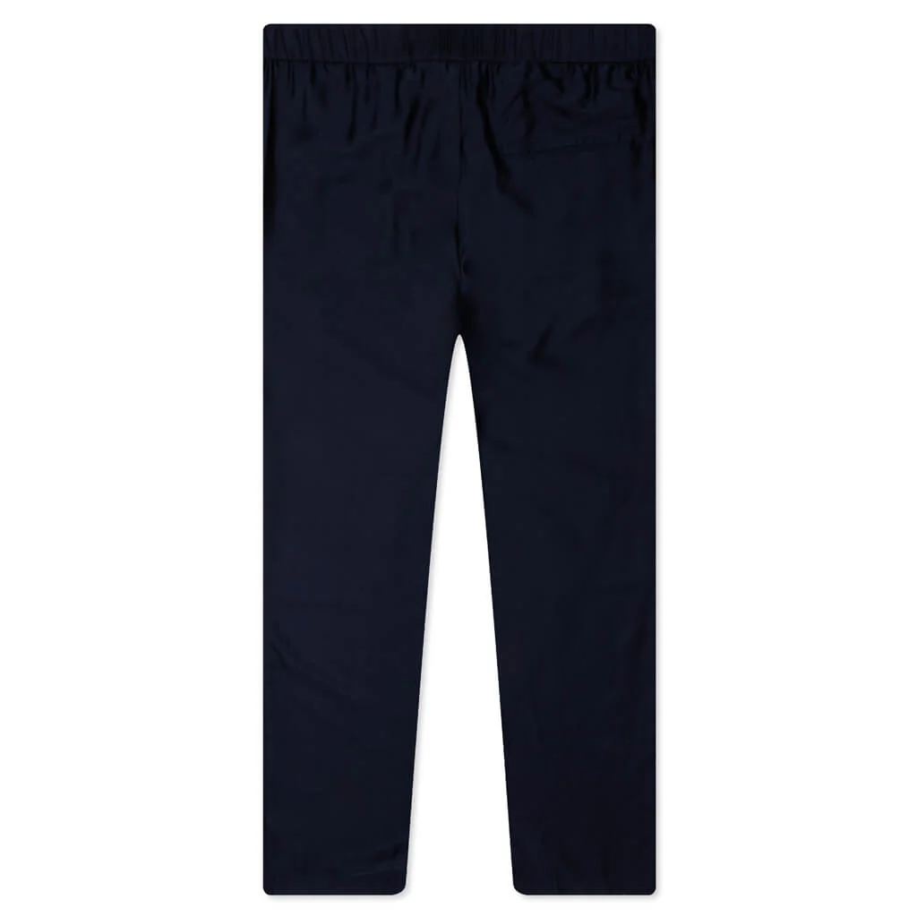 Silk Floral Jacquard Pants - Navy - Image 2