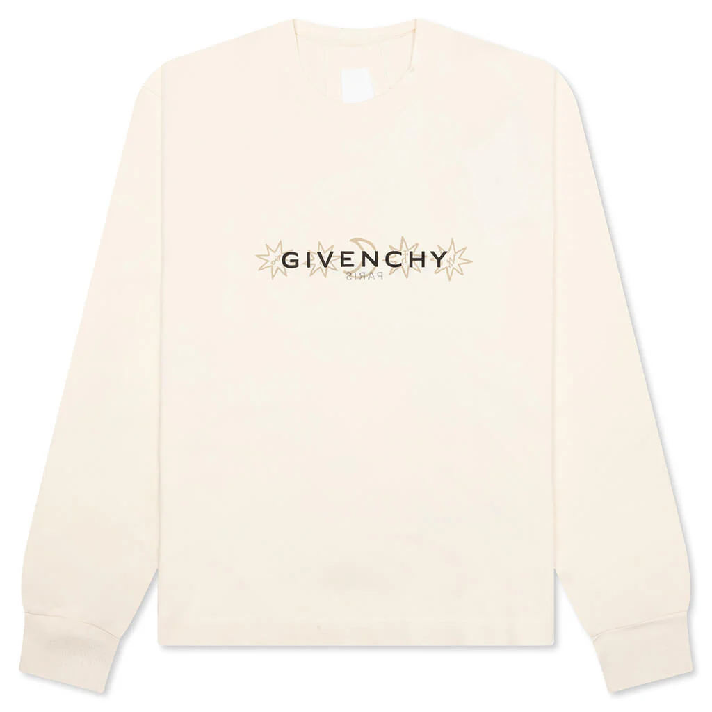 Boxy Fit Tarot Long Sleeve T-Shirt - Ivory