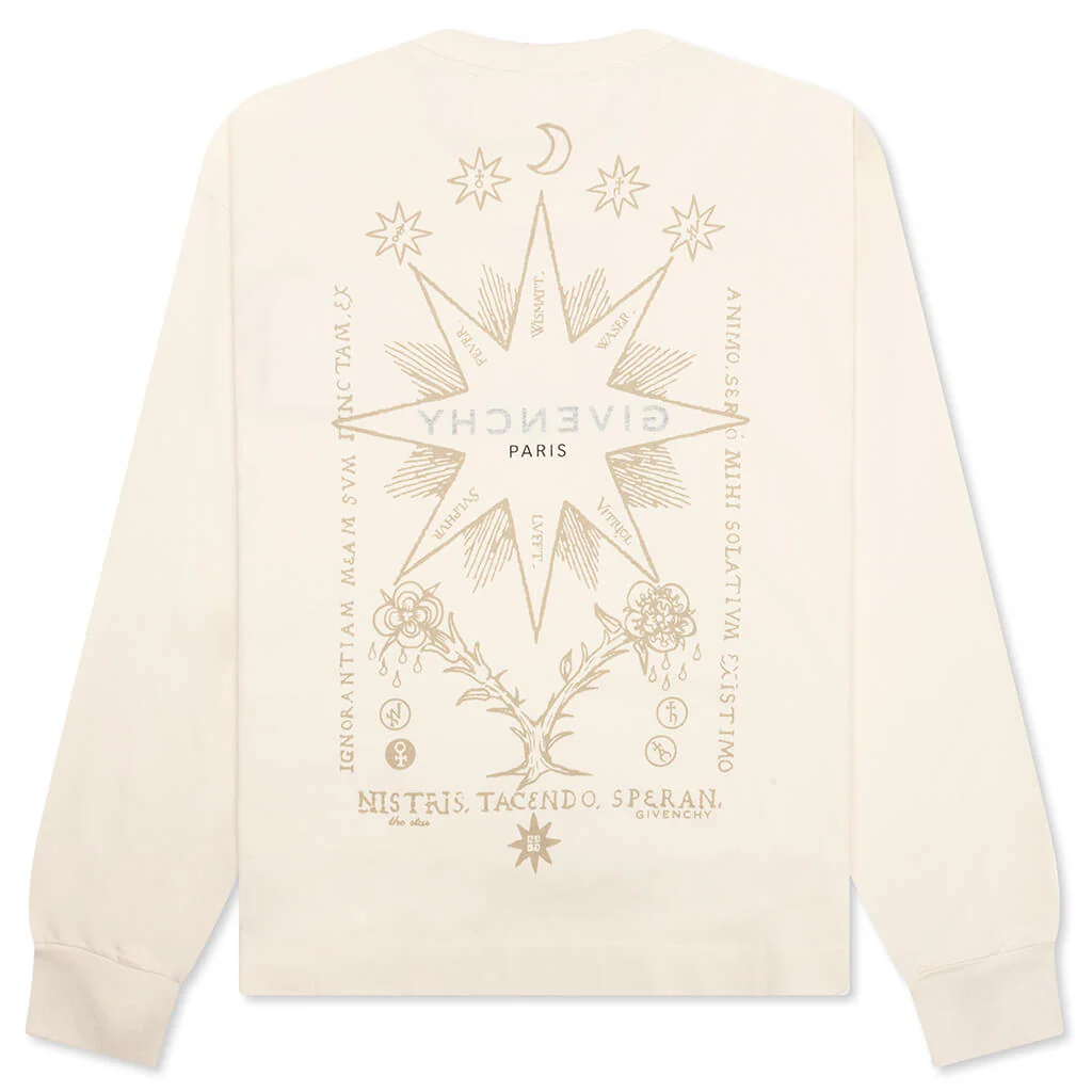 Boxy Fit Tarot Long Sleeve T-Shirt - Ivory - Image 2