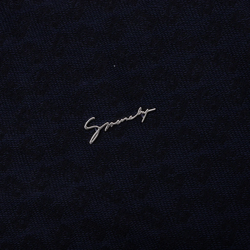Zipped Hoodie In Monogram 72 Jacquard - Black/Navy - Image 3