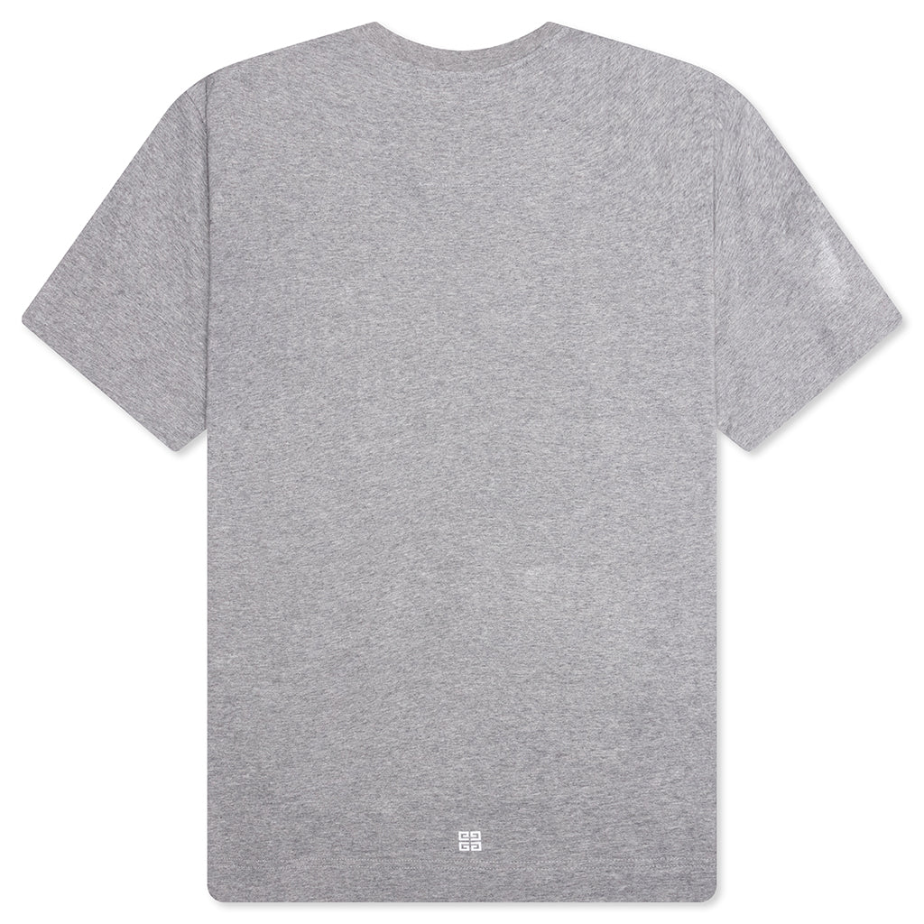 GVCY Floral Printed Crewneck T-Shirt - Light Grey Melange - Image 2