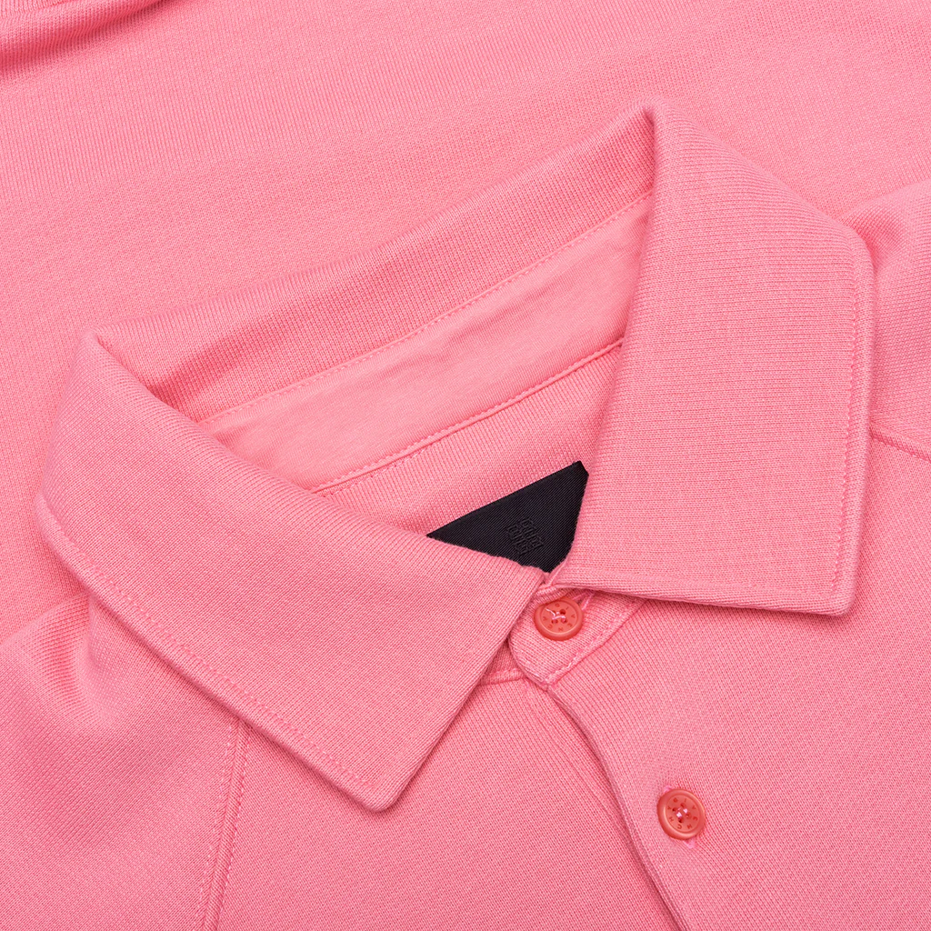 Logo Embroidered Long-Sleeve Polo Shirt - Candy Pink - Image 3