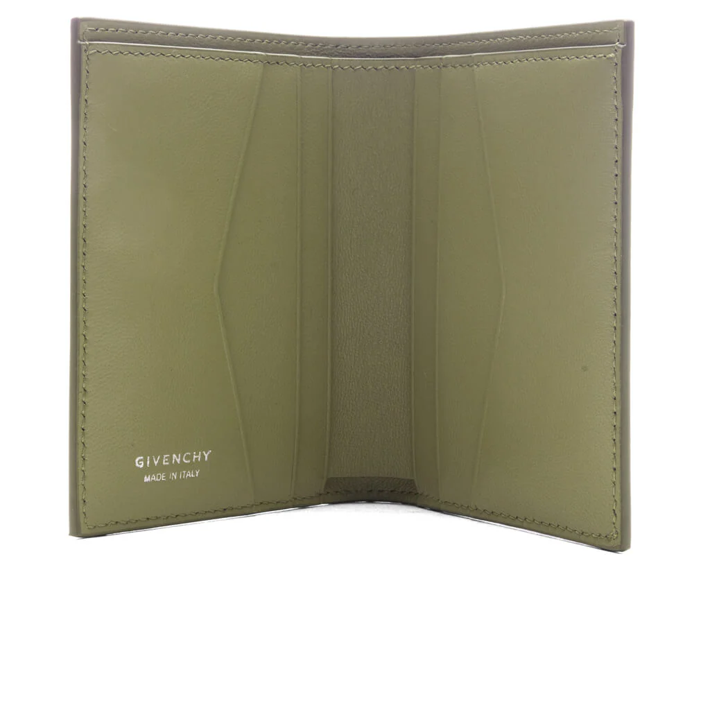 Card Holder in 4G Micro Leather - Khaki - Image 3