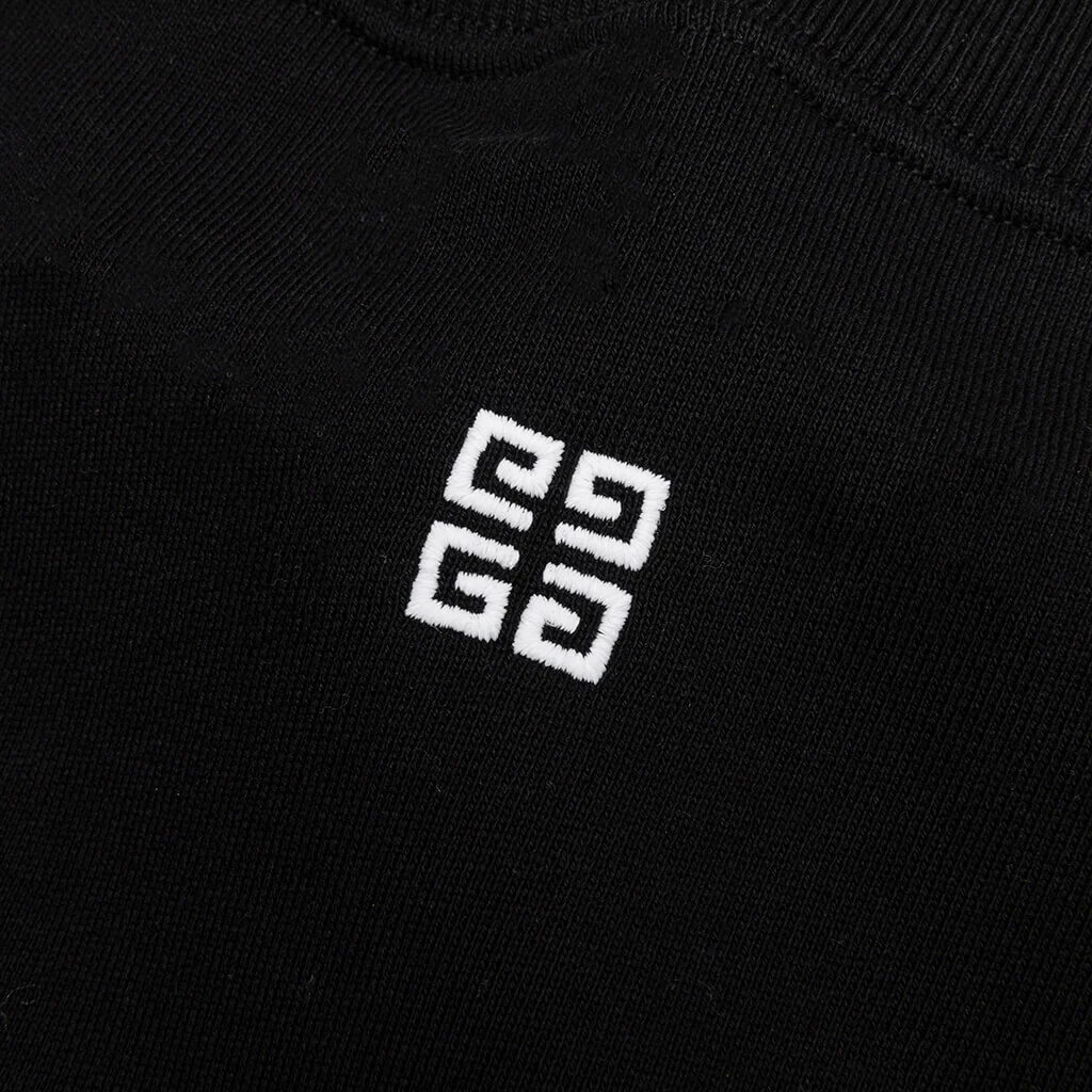 College Embroidered Slim Fit Sweatshirt - Black - Image 4