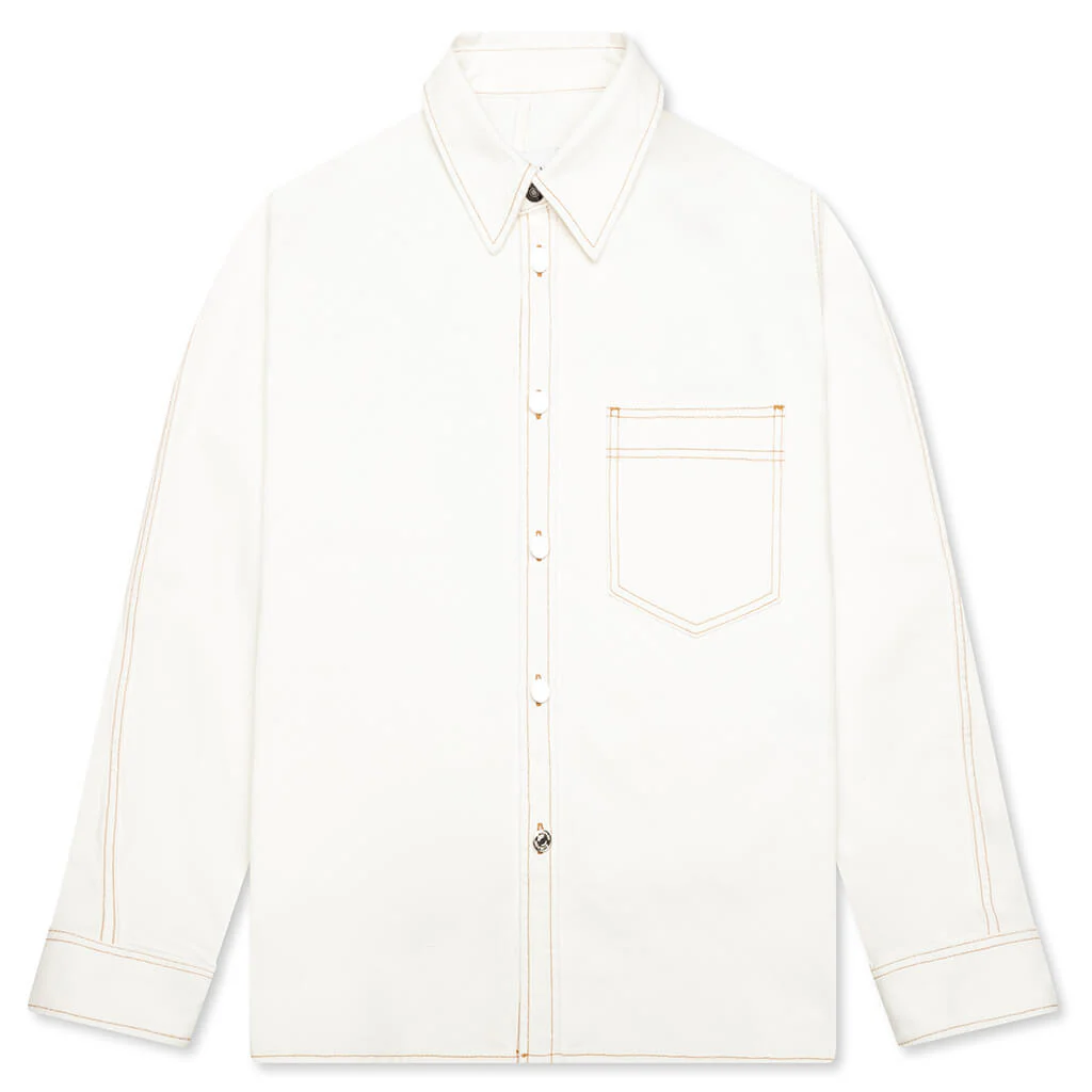 Couture Seam Overshirt - White