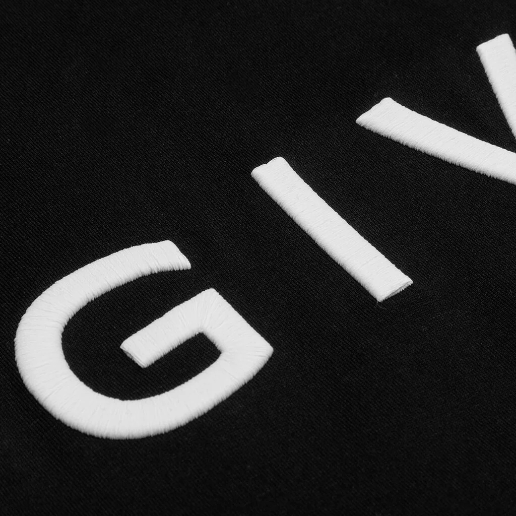 Embroidered Logo Slim Fit T-Shirt - Black - Image 3