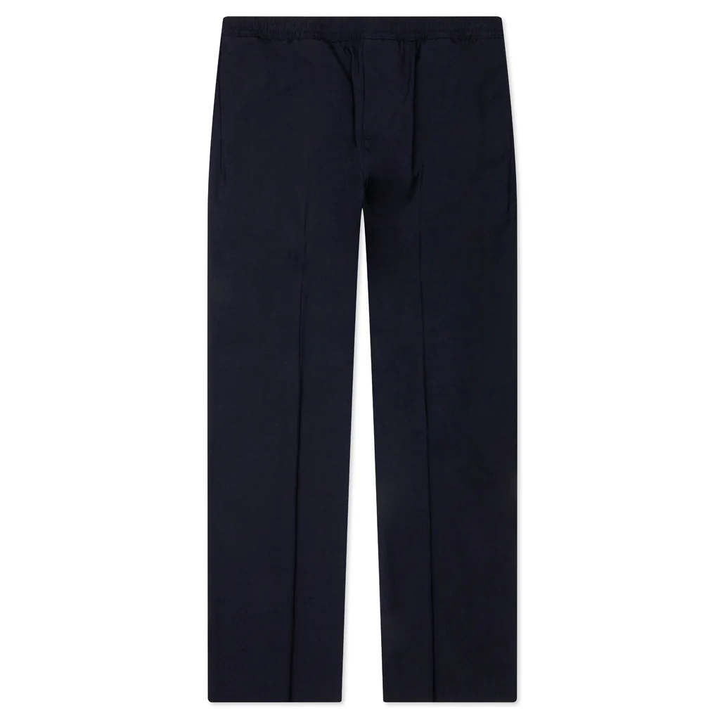 Slim Fit Formal Wool and Mohair Pants - Night Blue