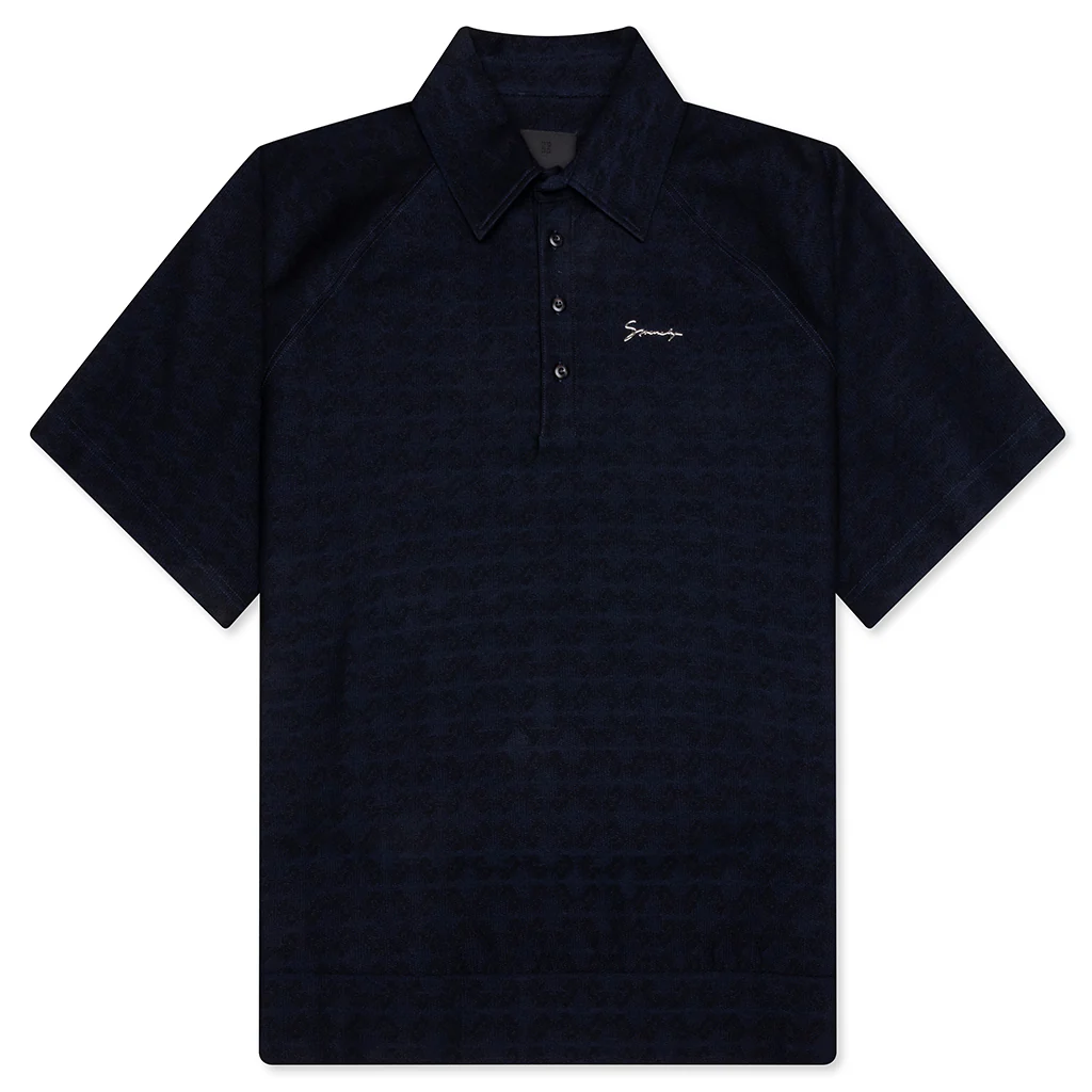 Monogram 72 Jacquard Polo - Black/Navy