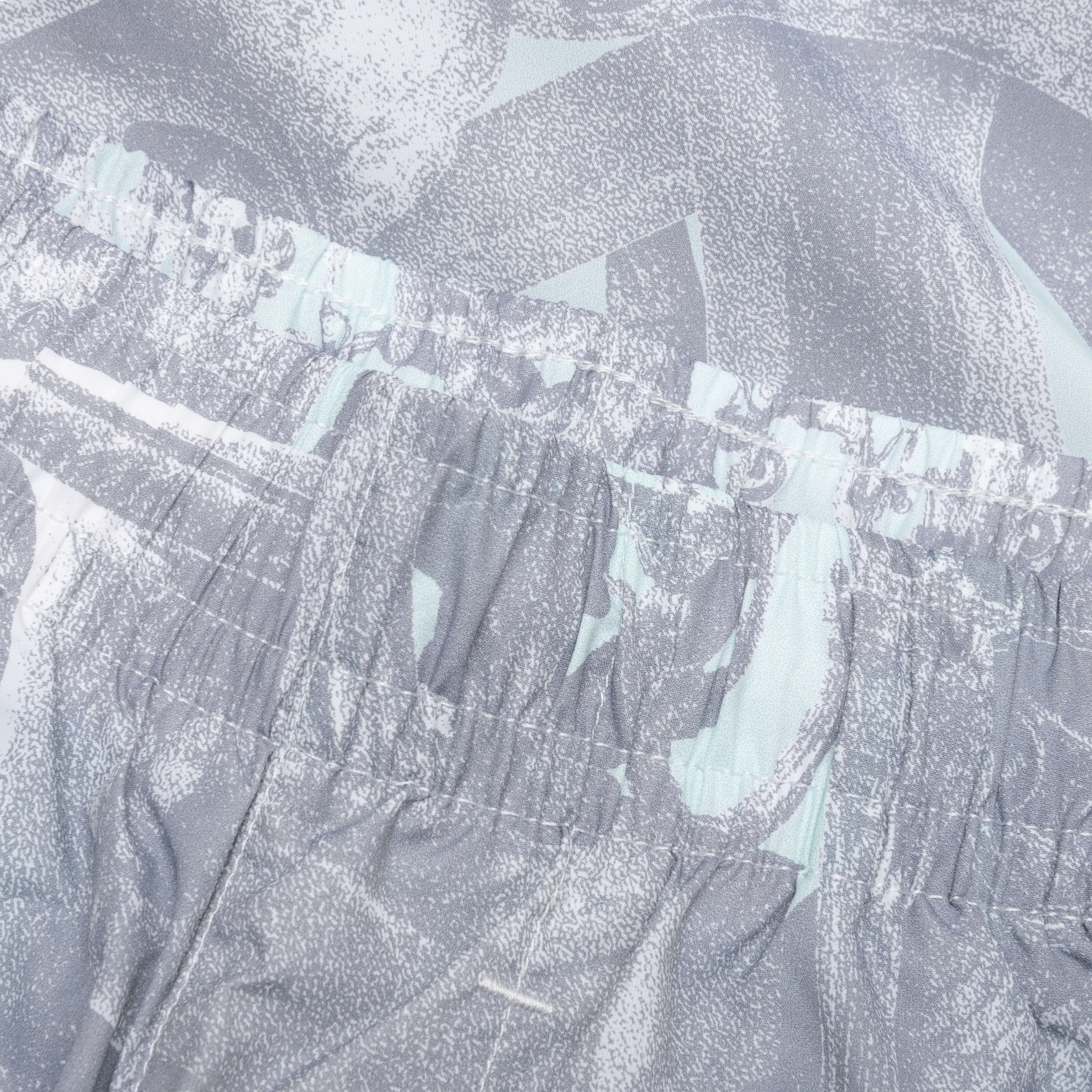 Linen Bermuda Swim Shorts with Hubert Objects Print - Prussian Blue/Grey - Image 3