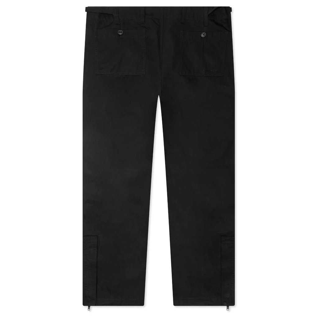 Cotton Cargo Pants - Black - Image 2