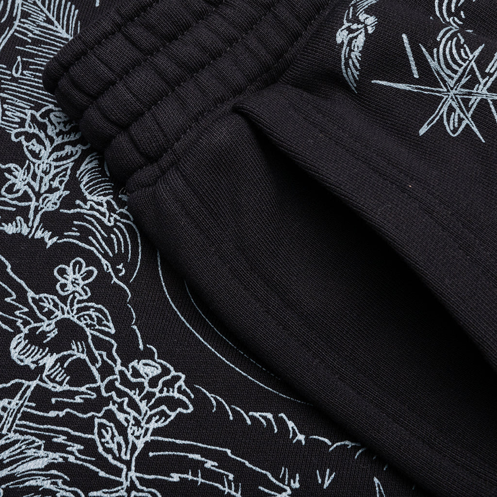 Wolf Print Board Shorts - Black - Image 3