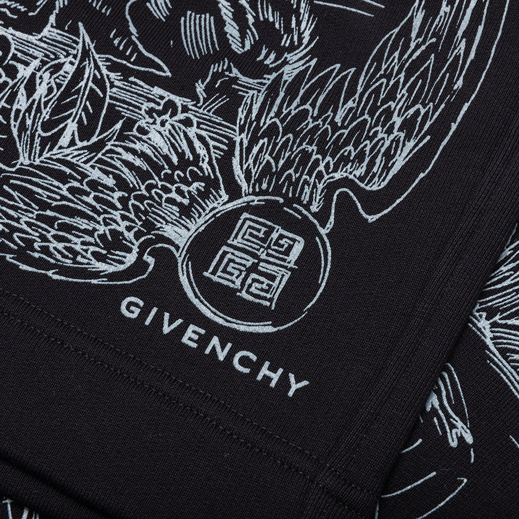 Wolf Print Board Shorts - Black - Image 5