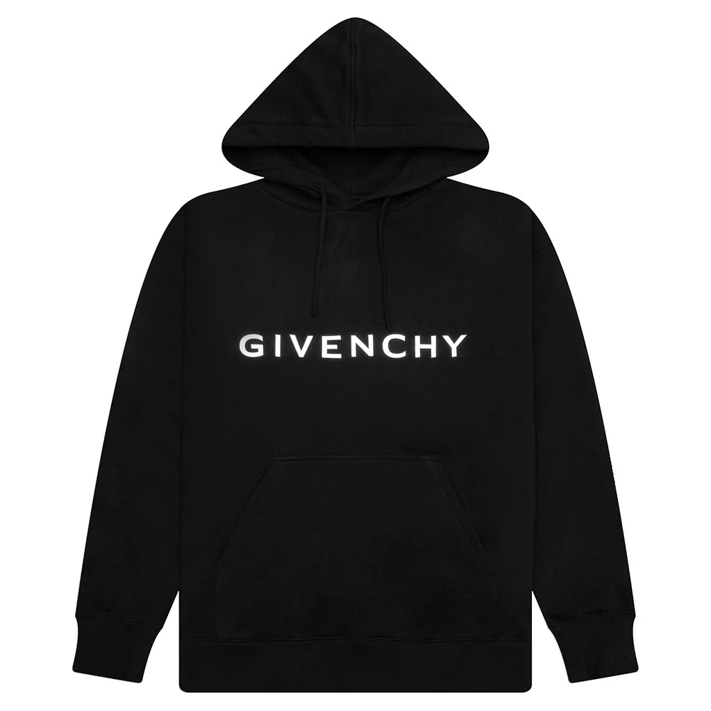 Reflective Slim Fit Hoodie - Black