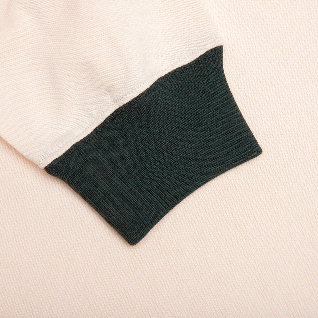 College Long Sleeve Polo - White/Green - Image 5