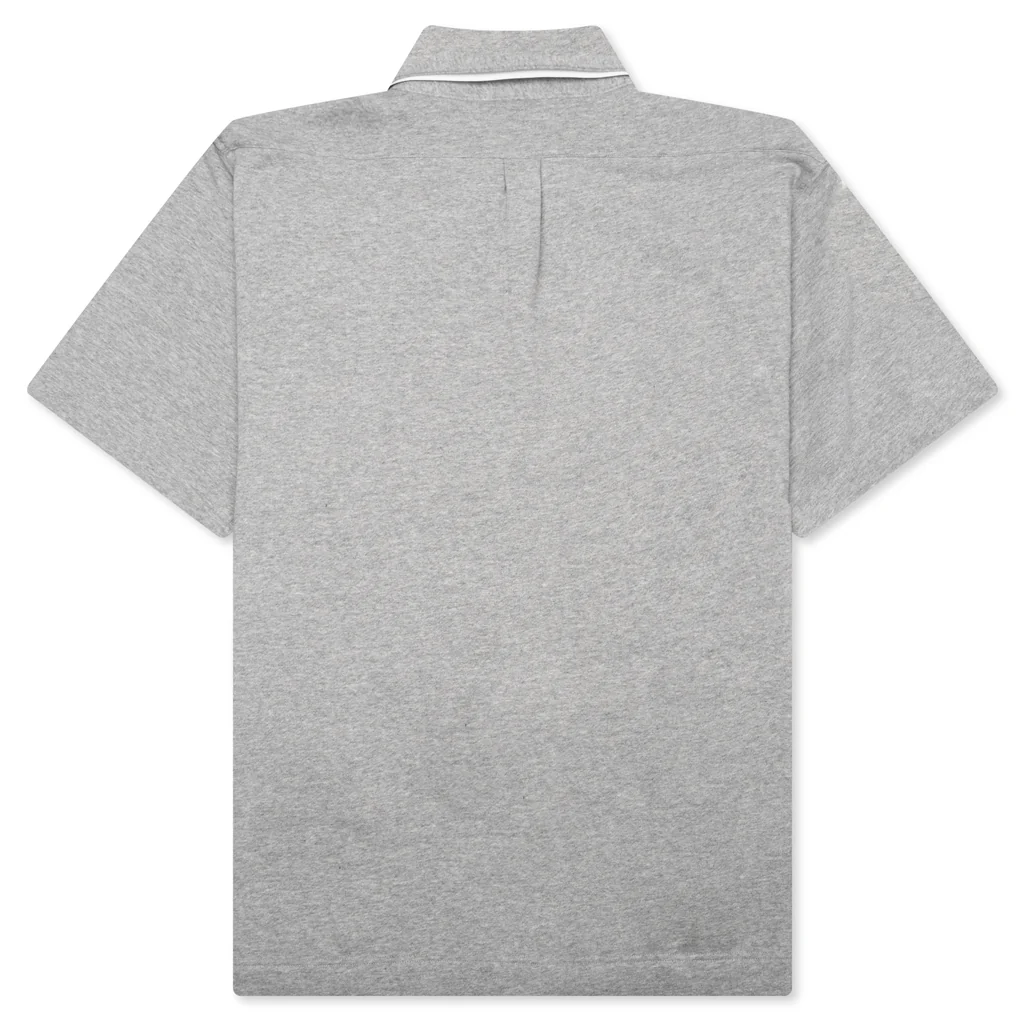 Fleece College Shirt - Light Grey Melange - Image 2