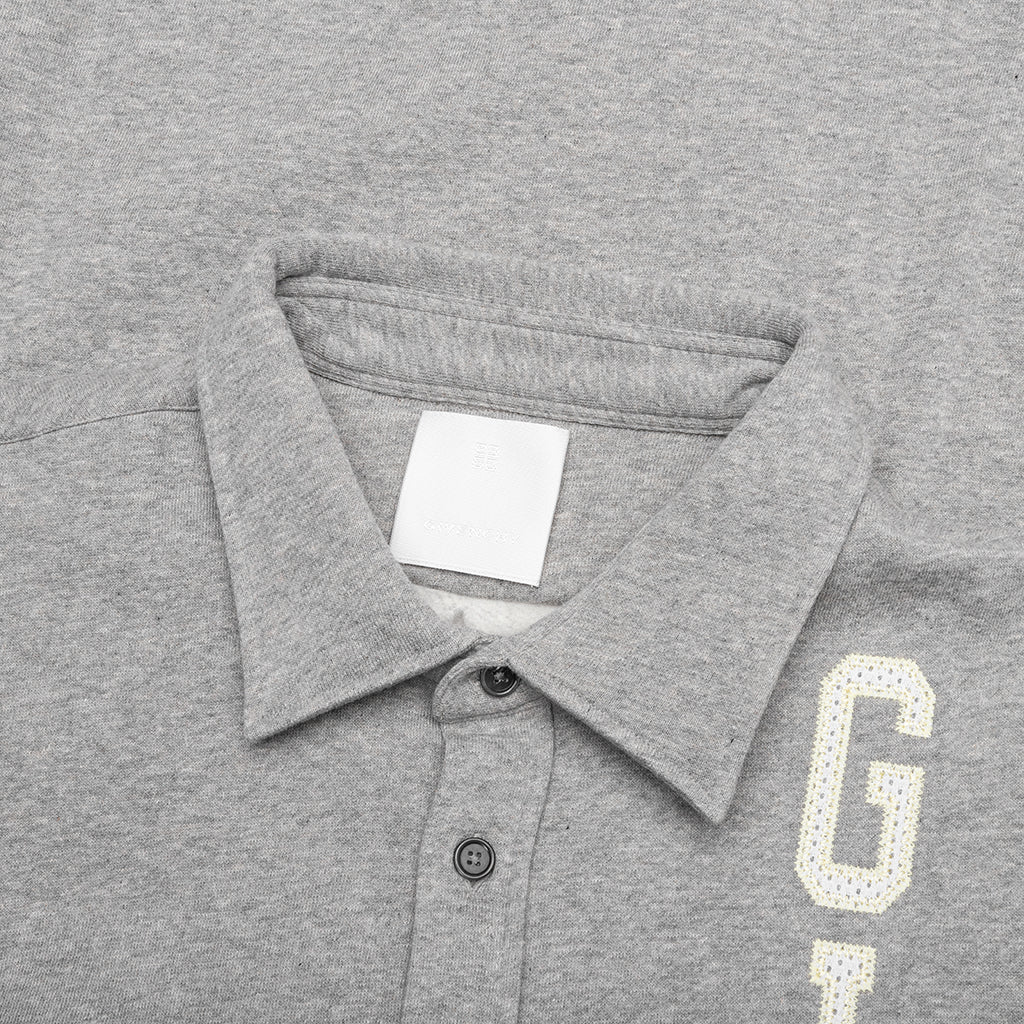 Fleece College Shirt - Light Grey Melange - Image 3