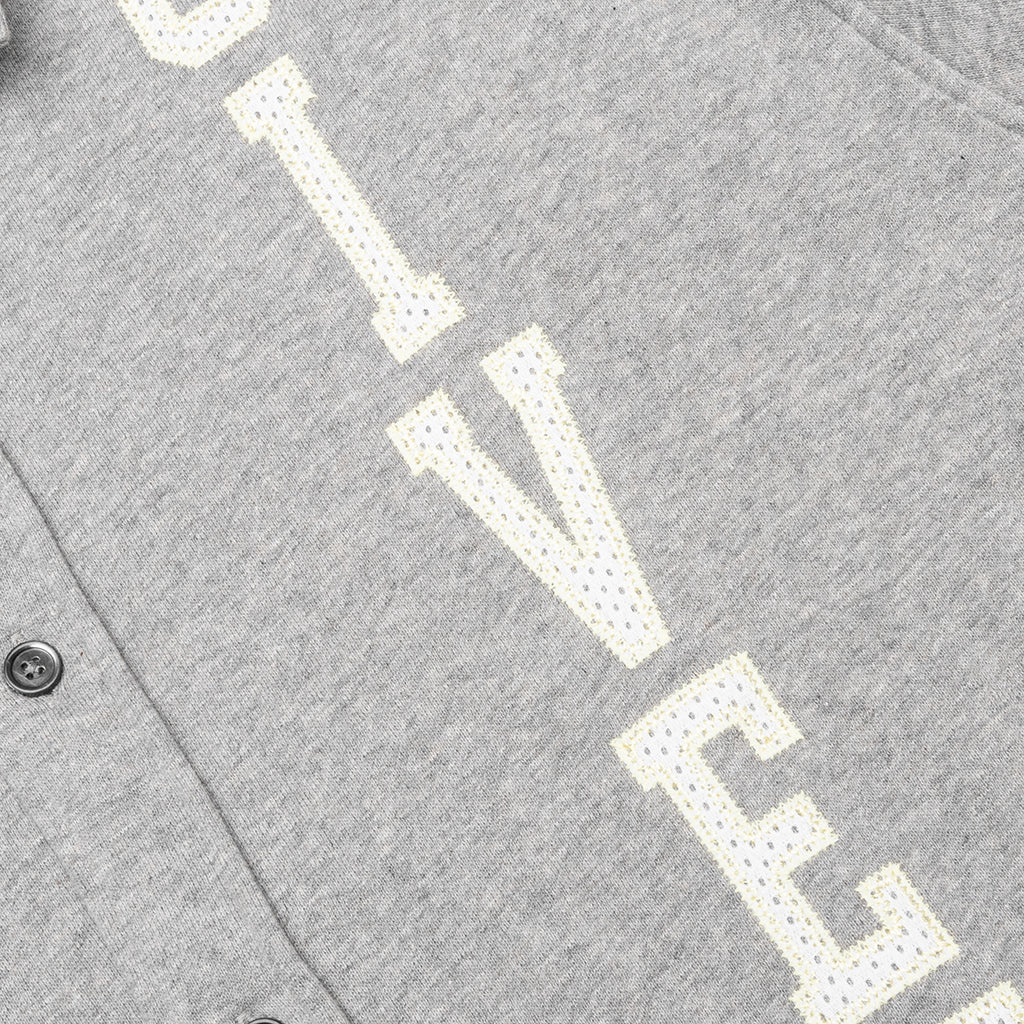 Fleece College Shirt - Light Grey Melange - Image 4