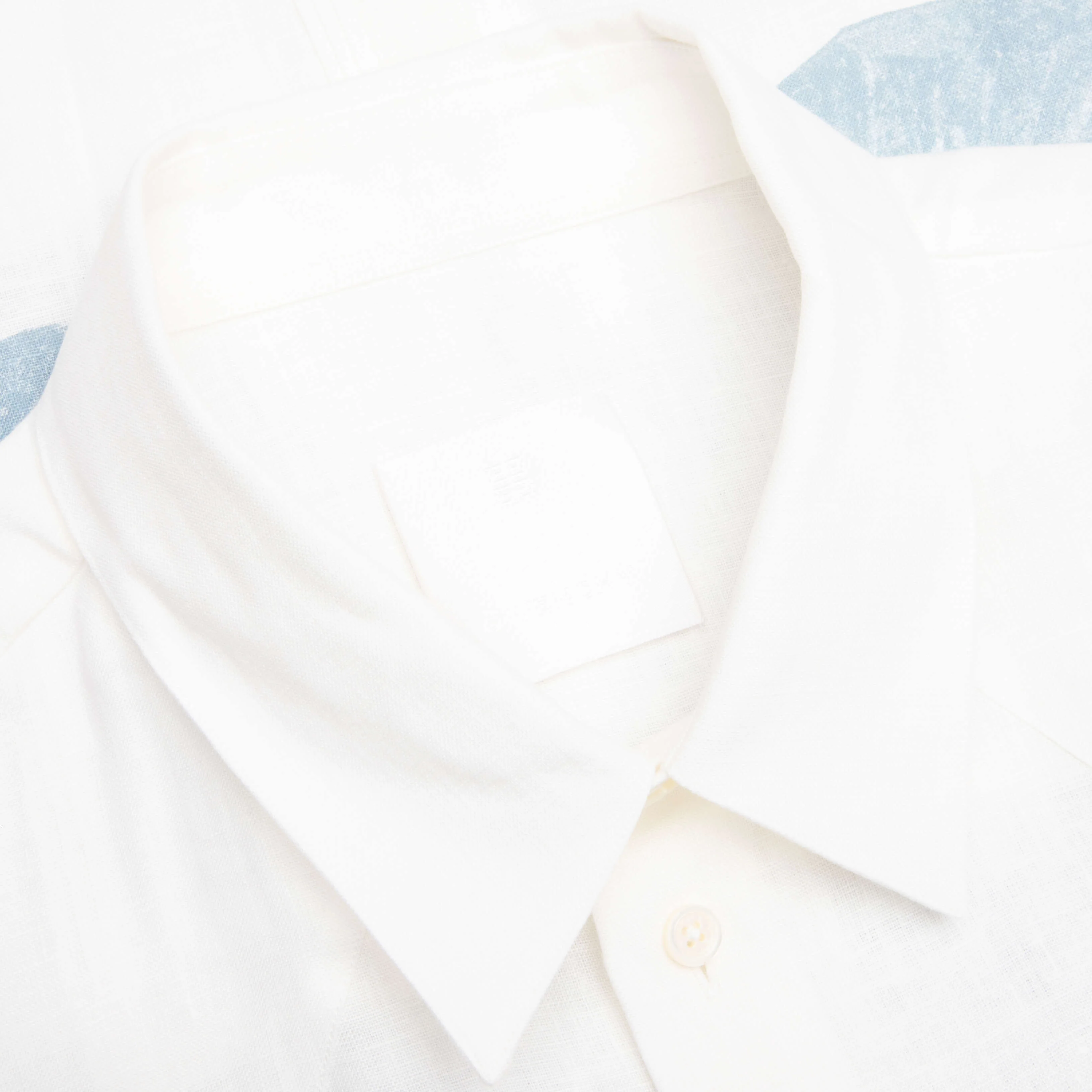 Linen Shirt with Hubert Objects Print- Blue/White - Image 3
