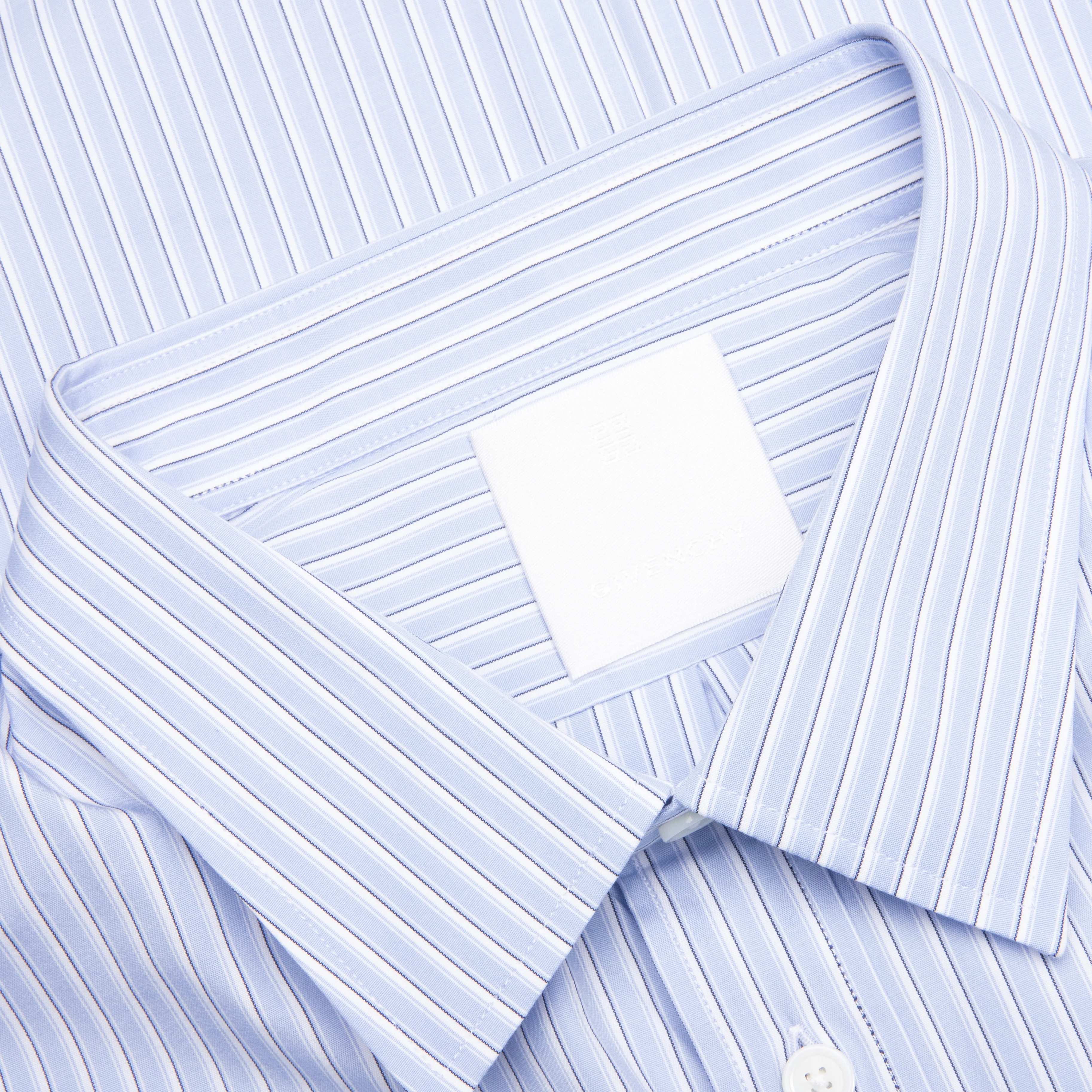 Crest Logo Stripe Shirt - Light Blue - Image 3