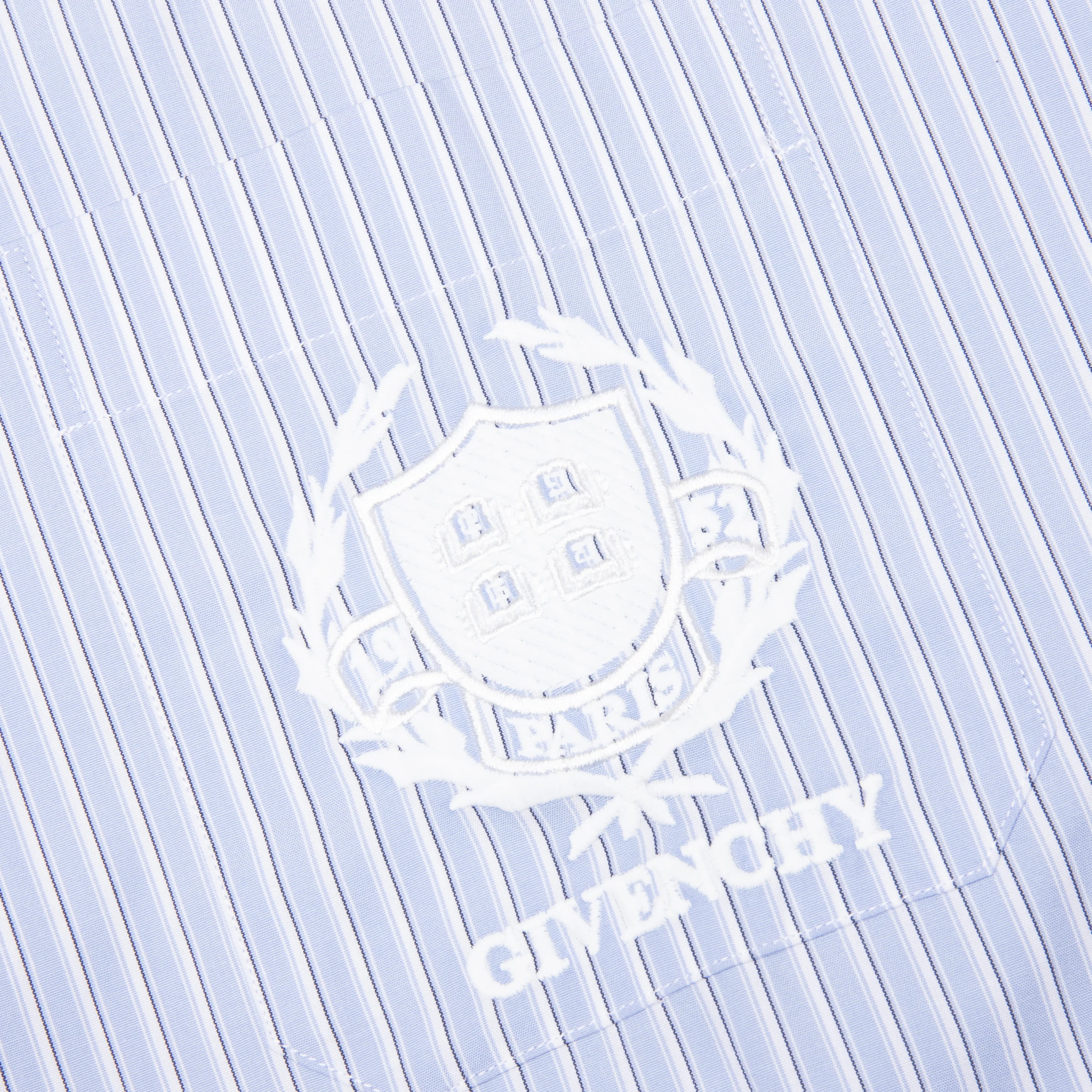 Crest Logo Stripe Shirt - Light Blue - Image 4