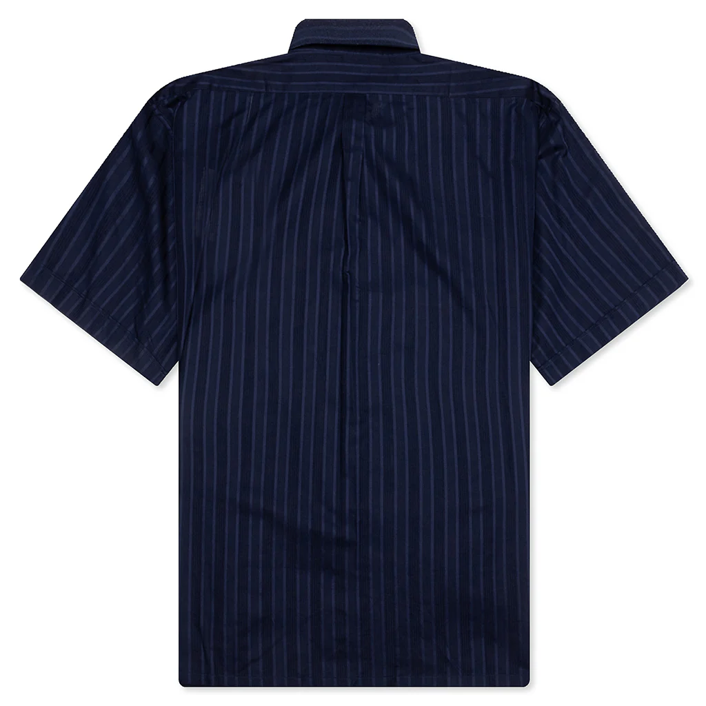 Cotton Voile Shirt With Stripes - Navy - Image 2