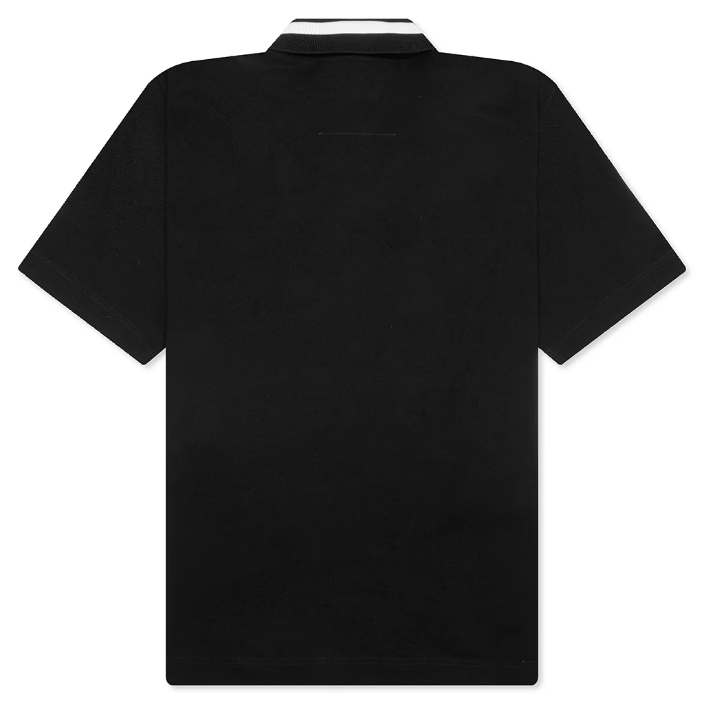 Crest Polo Shirt With Casual Pocket - Black - Image 2