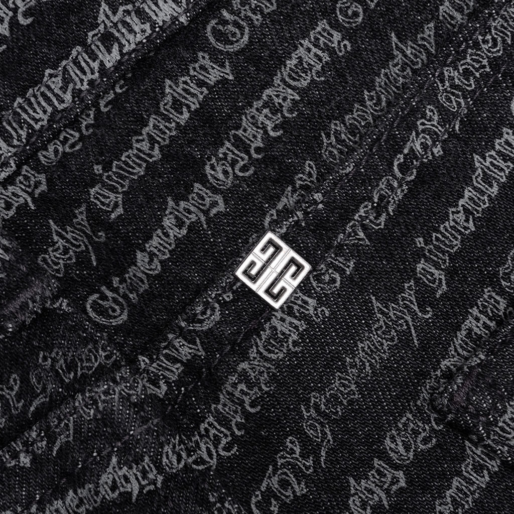 Skinny Fit Trousers w/ All Over - Dark Grey - Image 4