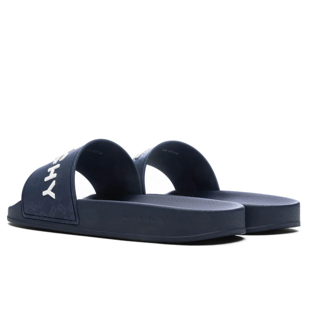 Slide Flat Sandals - Dark Blue - Image 3