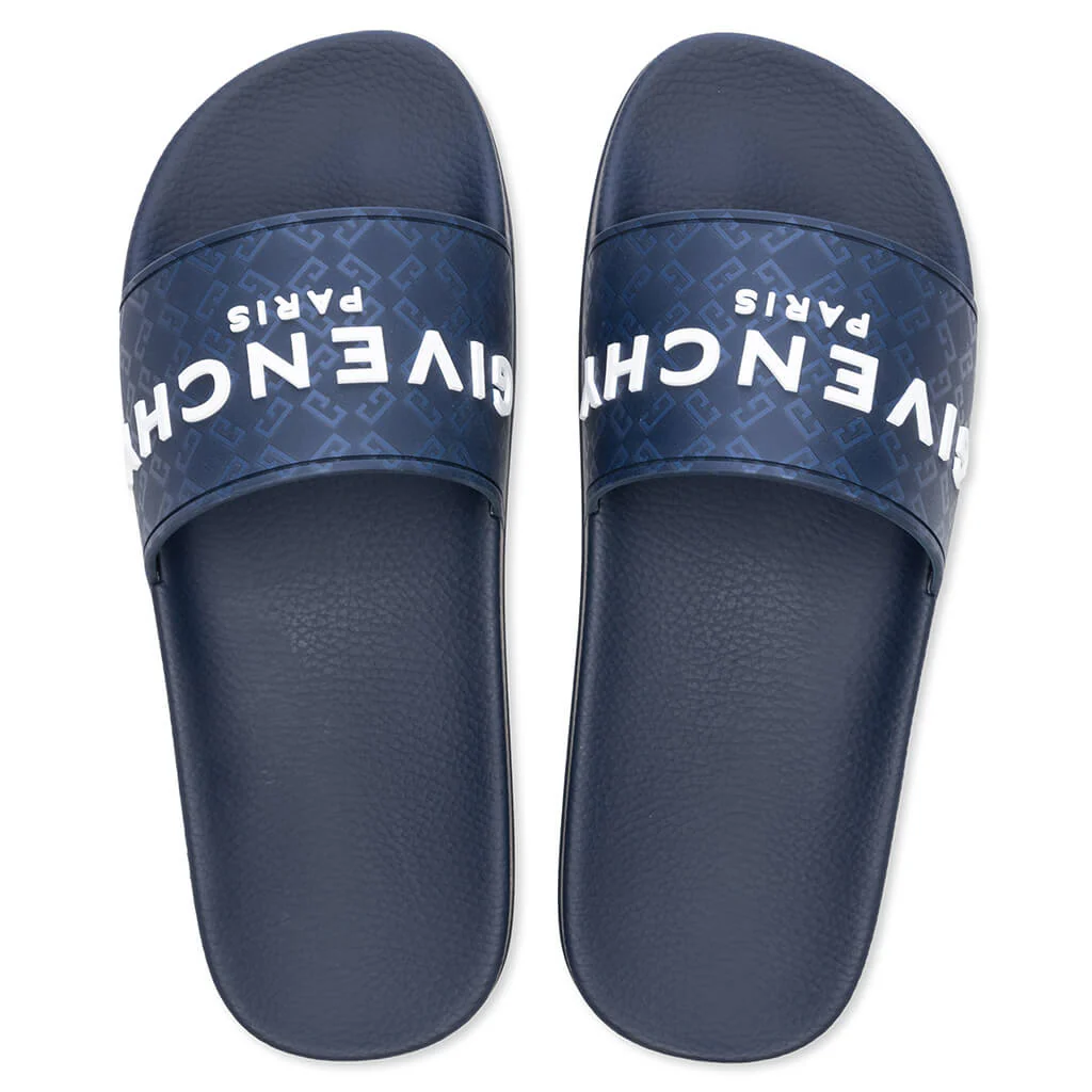 Slide Flat Sandals - Dark Blue - Image 4