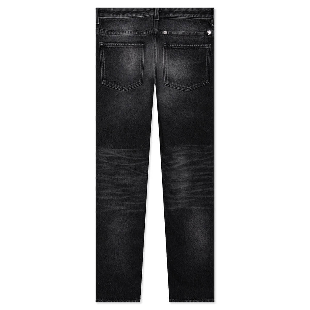Slim Fit Denim W/ Zips - Black/White - Image 2