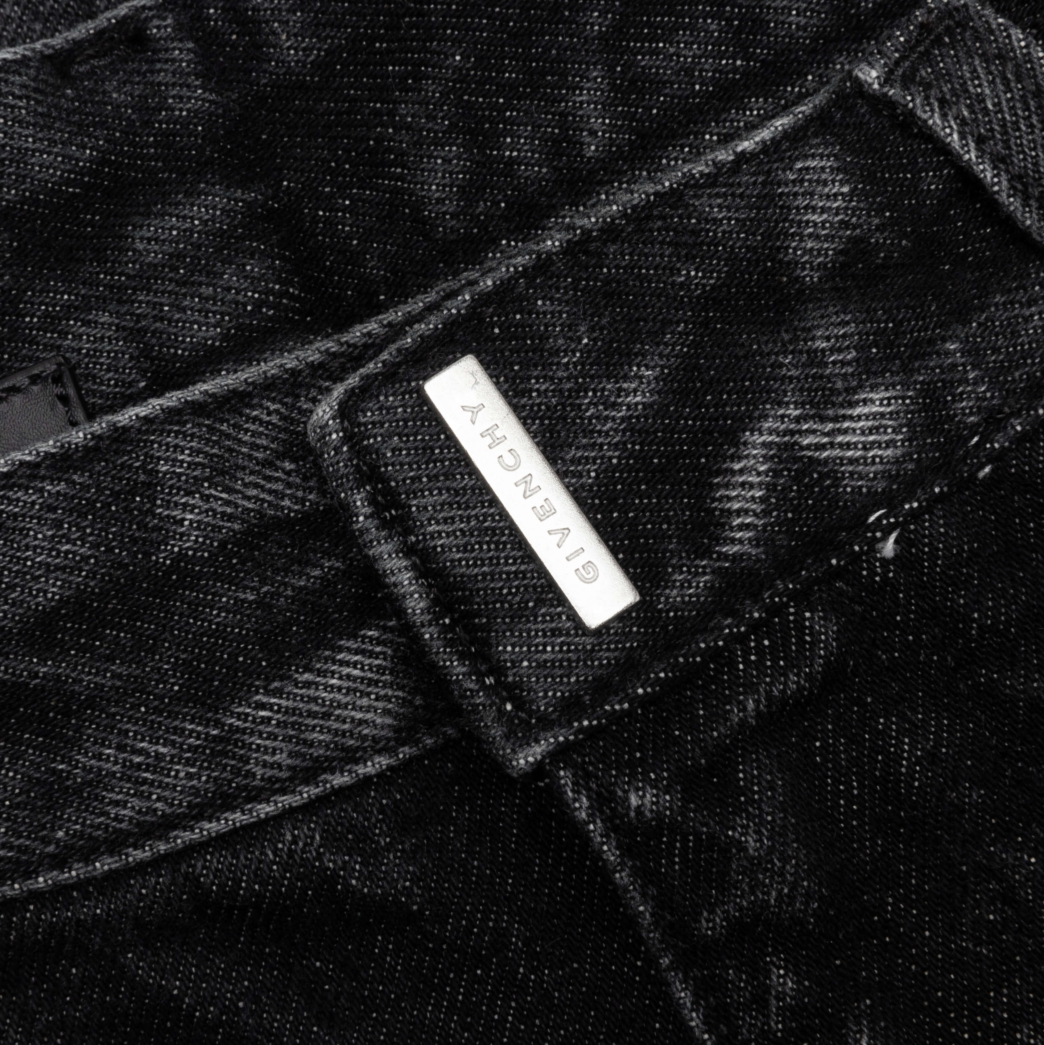 Slim Fit Denim W/ Zips - Black/White - Image 3