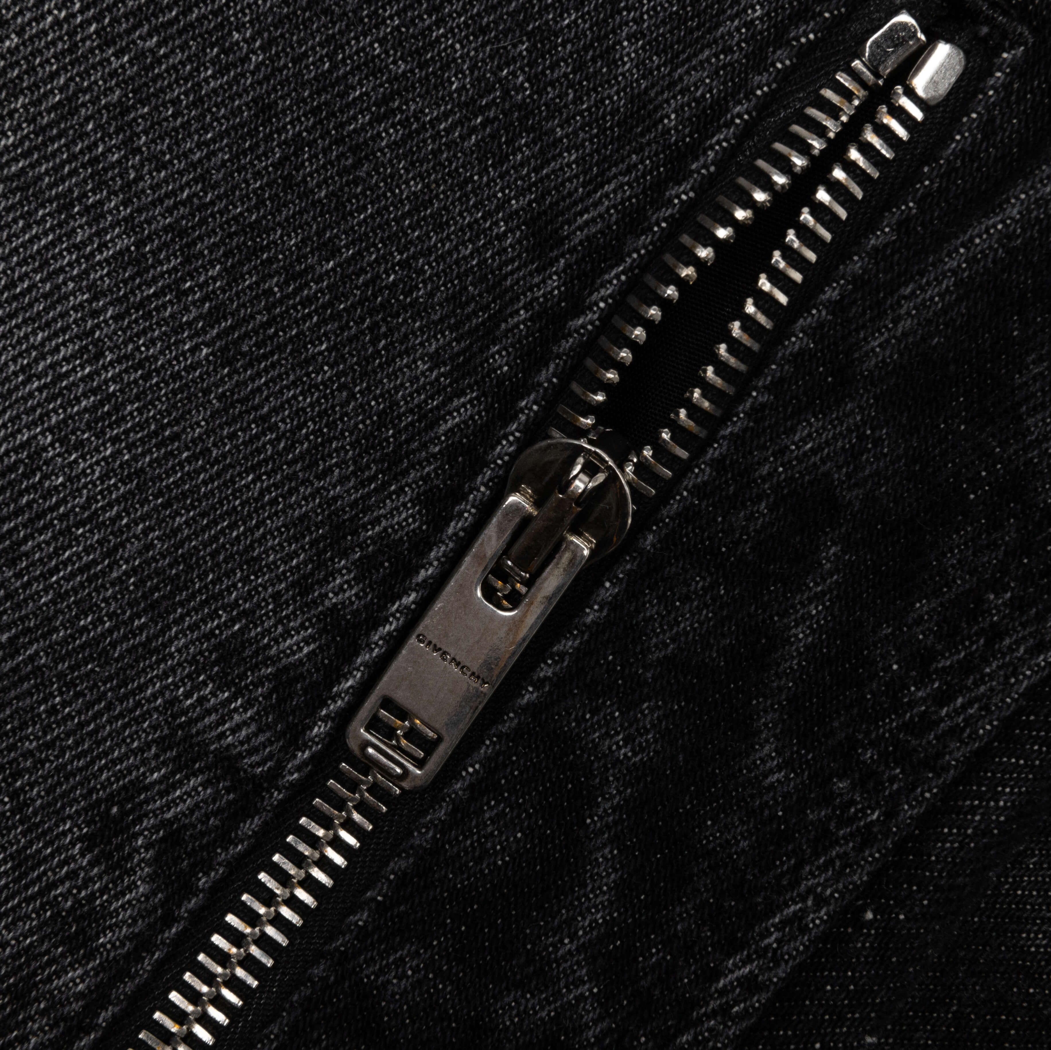 Slim Fit Denim W/ Zips - Black/White - Image 4