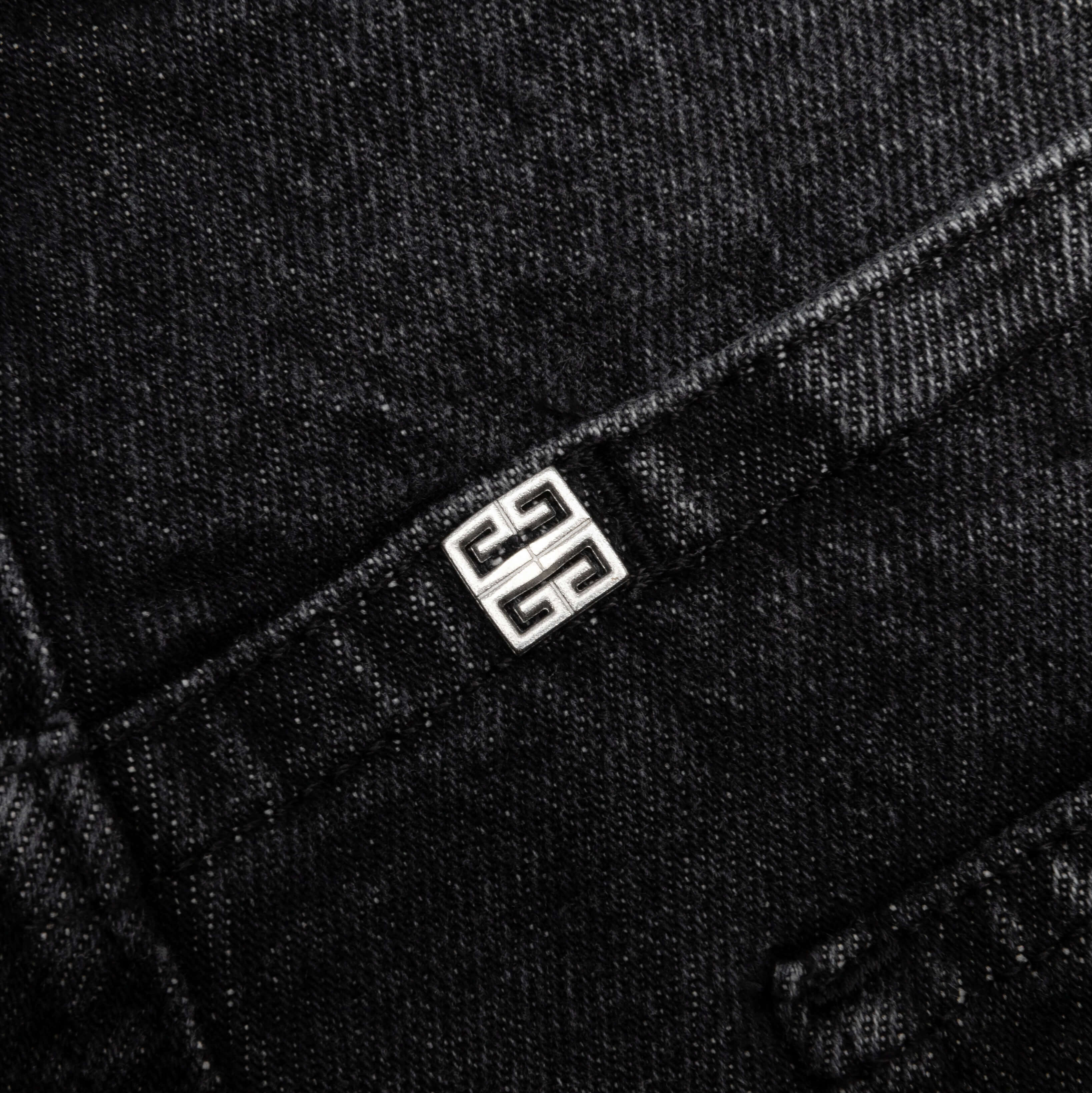 Slim Fit Denim W/ Zips - Black/White - Image 5