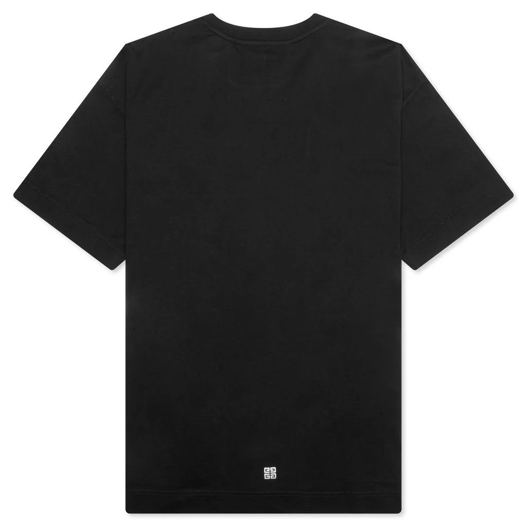 Flowers Cotton T-Shirt - Black - Image 2