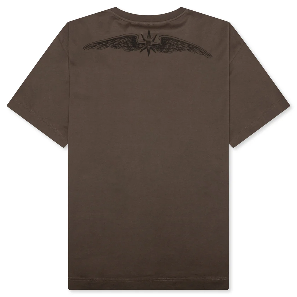 Wings Cotton T-Shirt - Khaki - Image 2