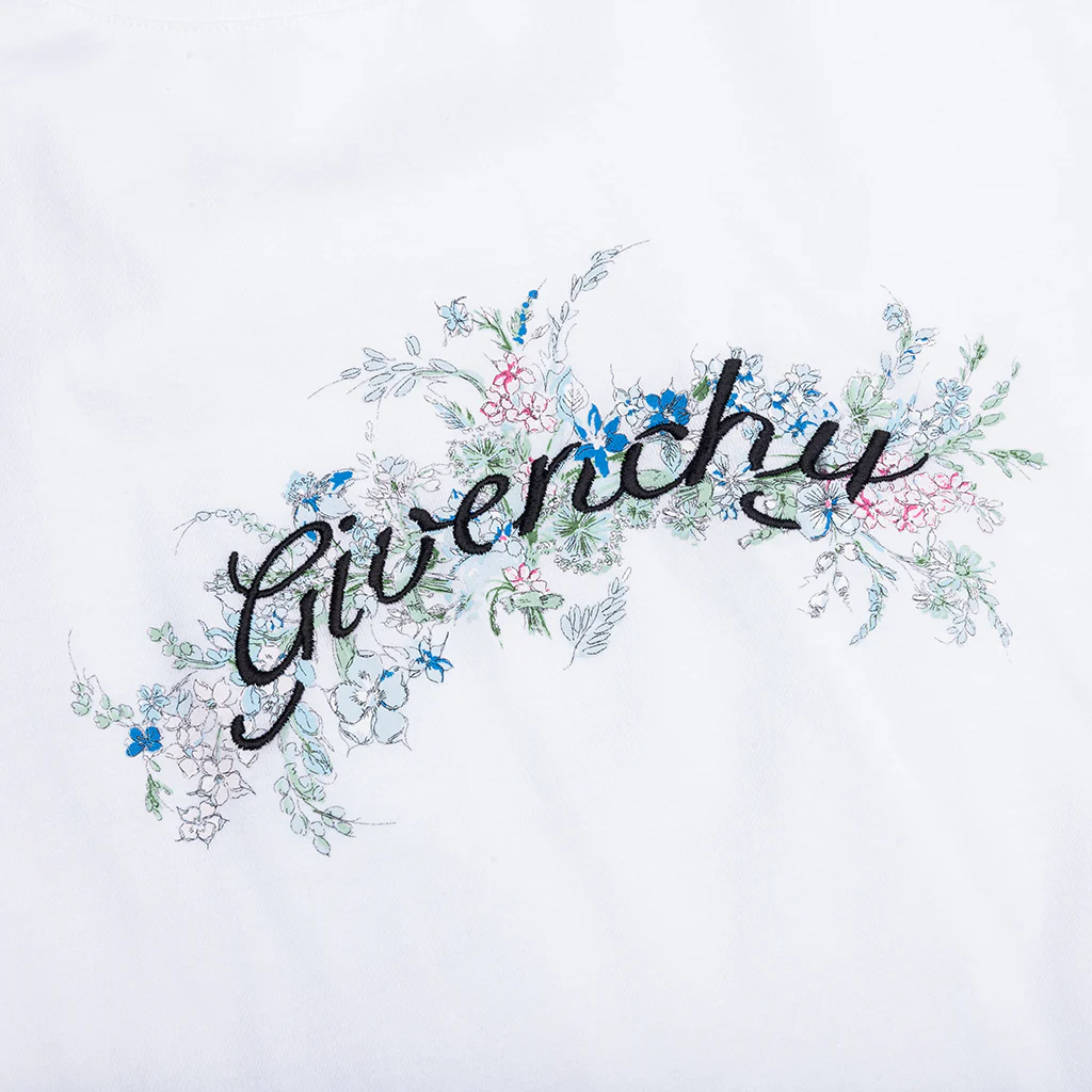 Flowers Cotton T-Shirt - White - Image 3
