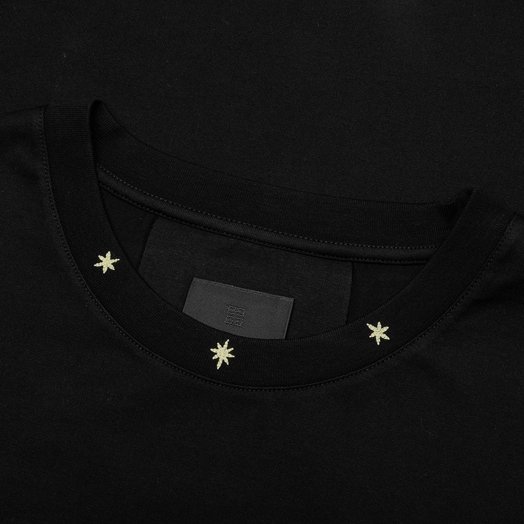 Star Print Sleeveless Big Armhole T-Shirt - Black - Image 3