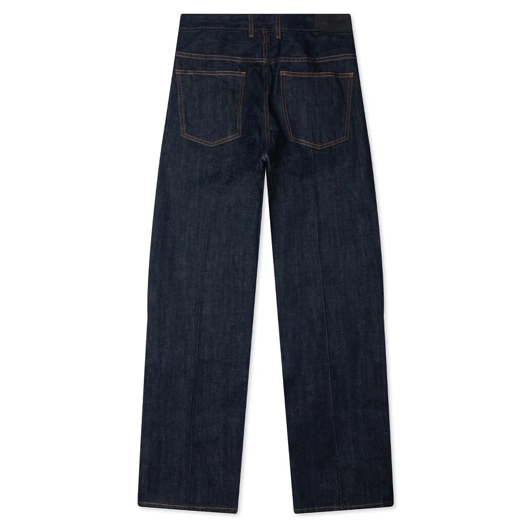 Straight Leg Jeans - Dark Blue - Image 2