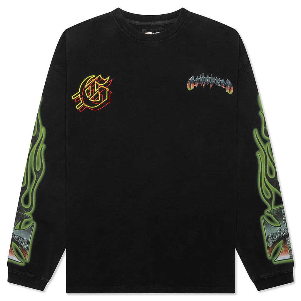 Biker Nation L/S T-Shirt - Black Wash