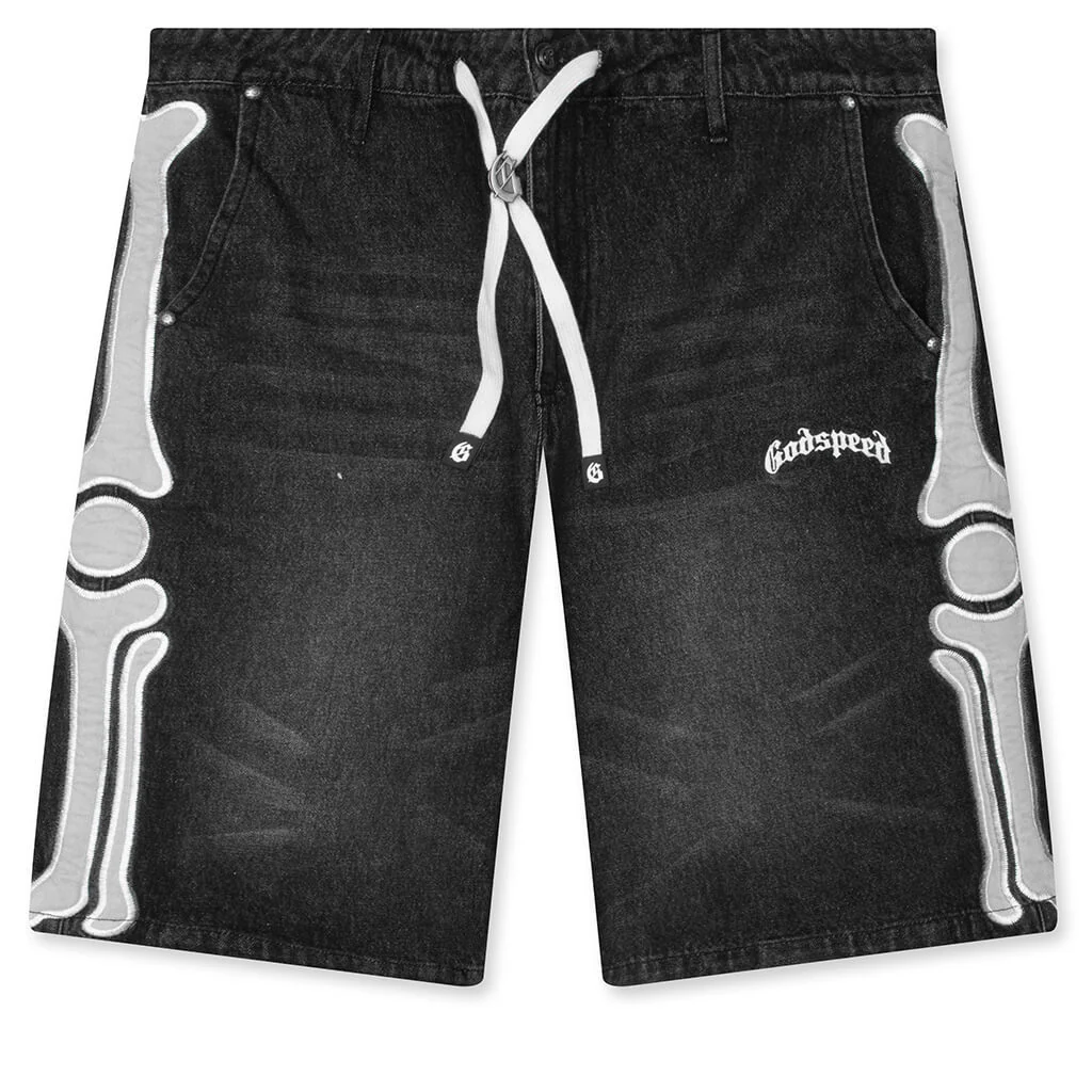 Femur Denim Shorts - Black