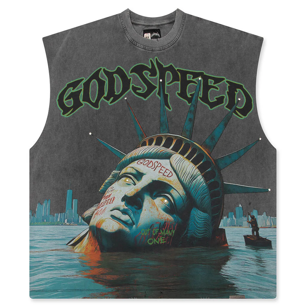 Sunken Liberty Sleeveless T-Shirt - Grey