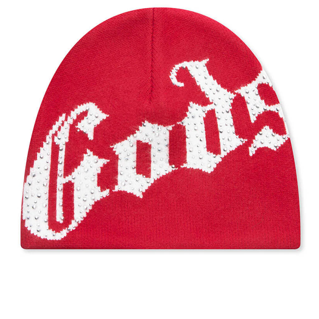 OG Logo Studded Beanie - Red/White