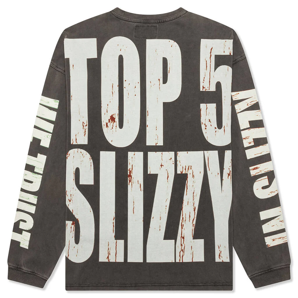 Top 5 Slizzy L/S Tee - Grey Wash - Image 2