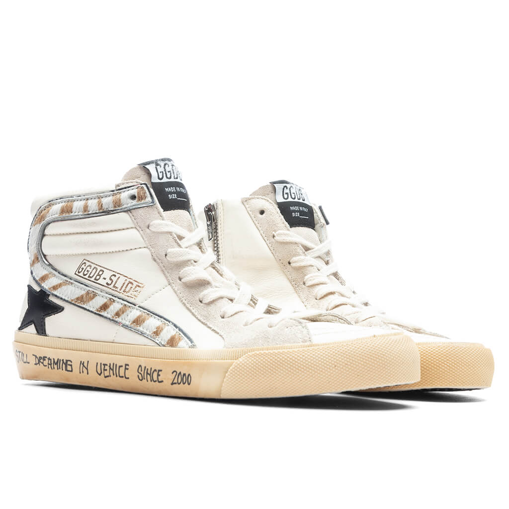 Women's Slide Leather Star - Beige/Black/Silver - Image 2