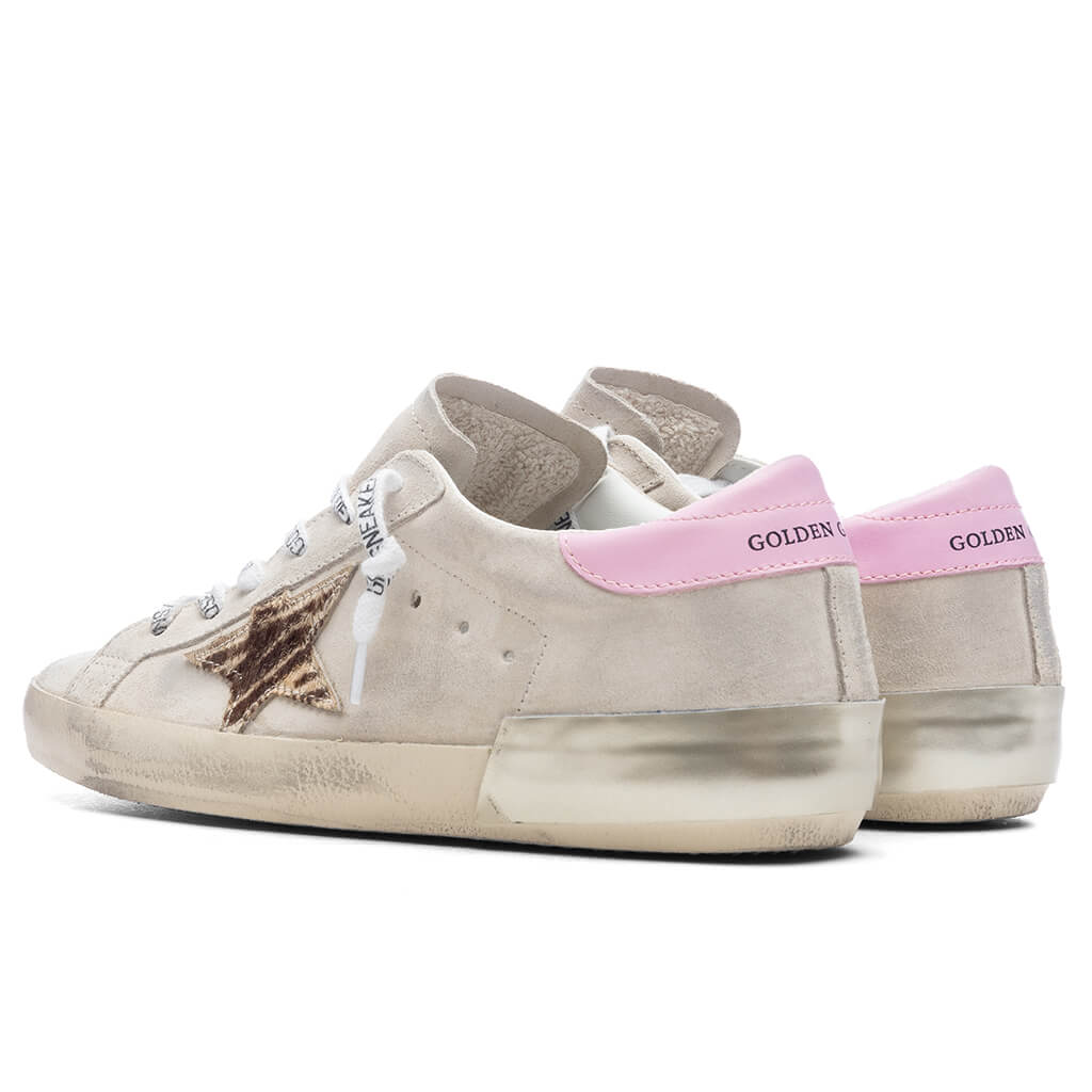 Women's Super Star Suede Upper Zebra Printed Star - Seed Pearl/Butter Brown Zebra/Orchid Pink - Image 3